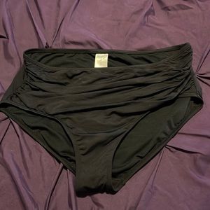Black Ruched Swim Bottoms